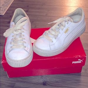 Puma ignite platform white/gold sneaker size 6